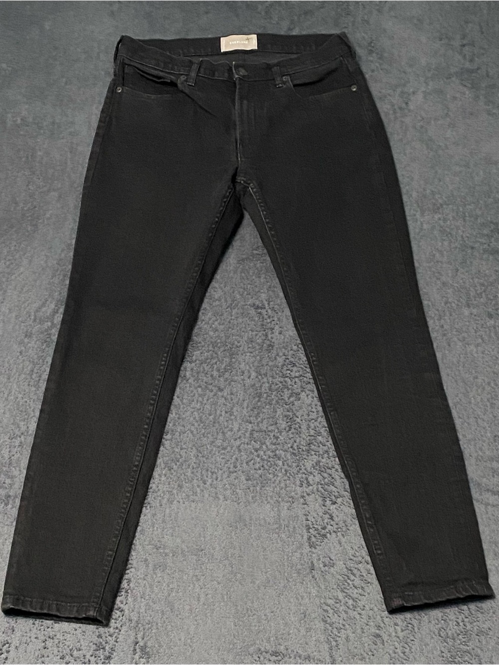 Everlane Jeans Womens 29 Black Tapered Leg Mid Rise Stretch Denim Pants Classic